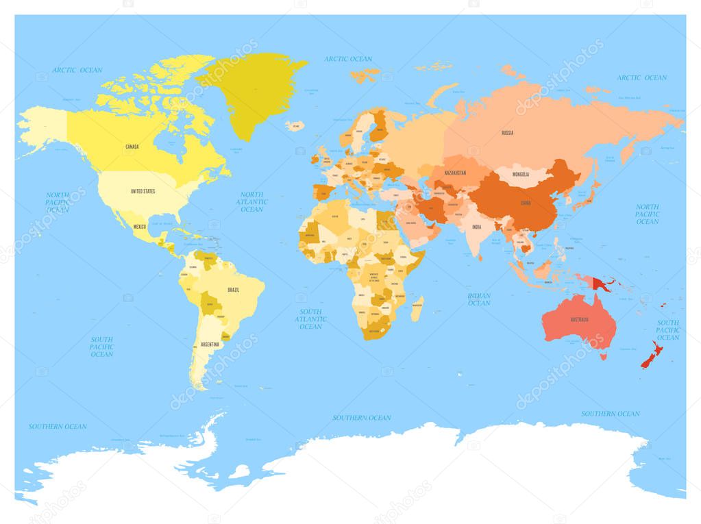 Imágenes mapa de mares y oceanos Atlas mundial de mapa