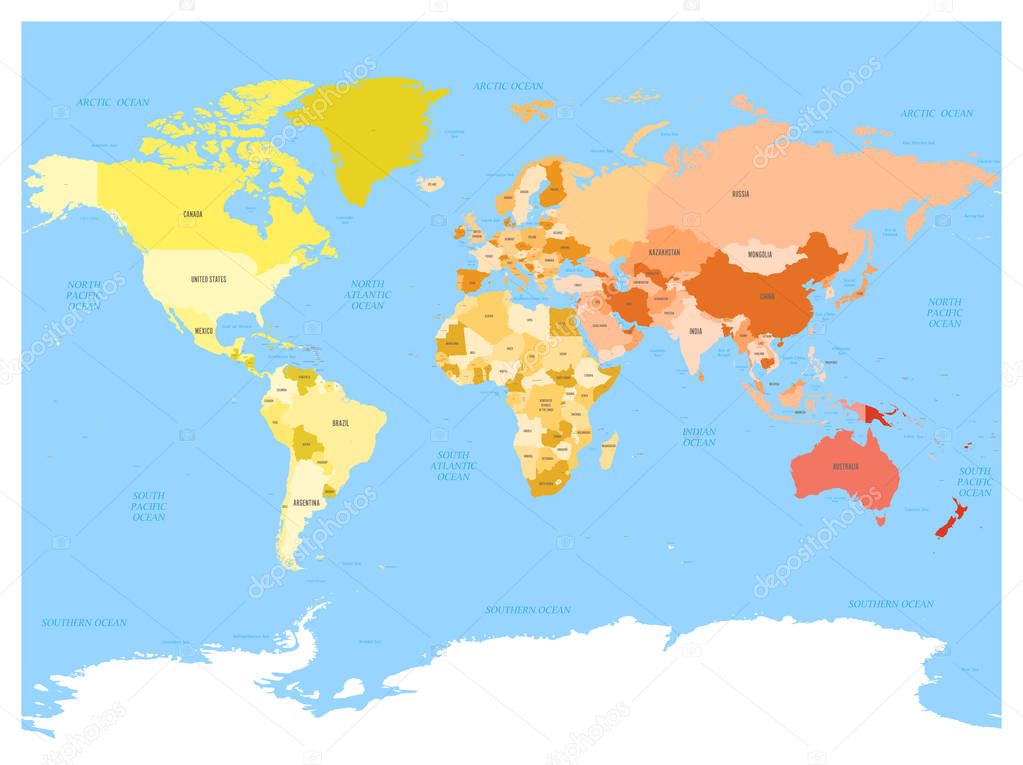 Mares Del Mundo Mapa Con Nombres Atlas Mundial De Mapa Mapa Politico Images