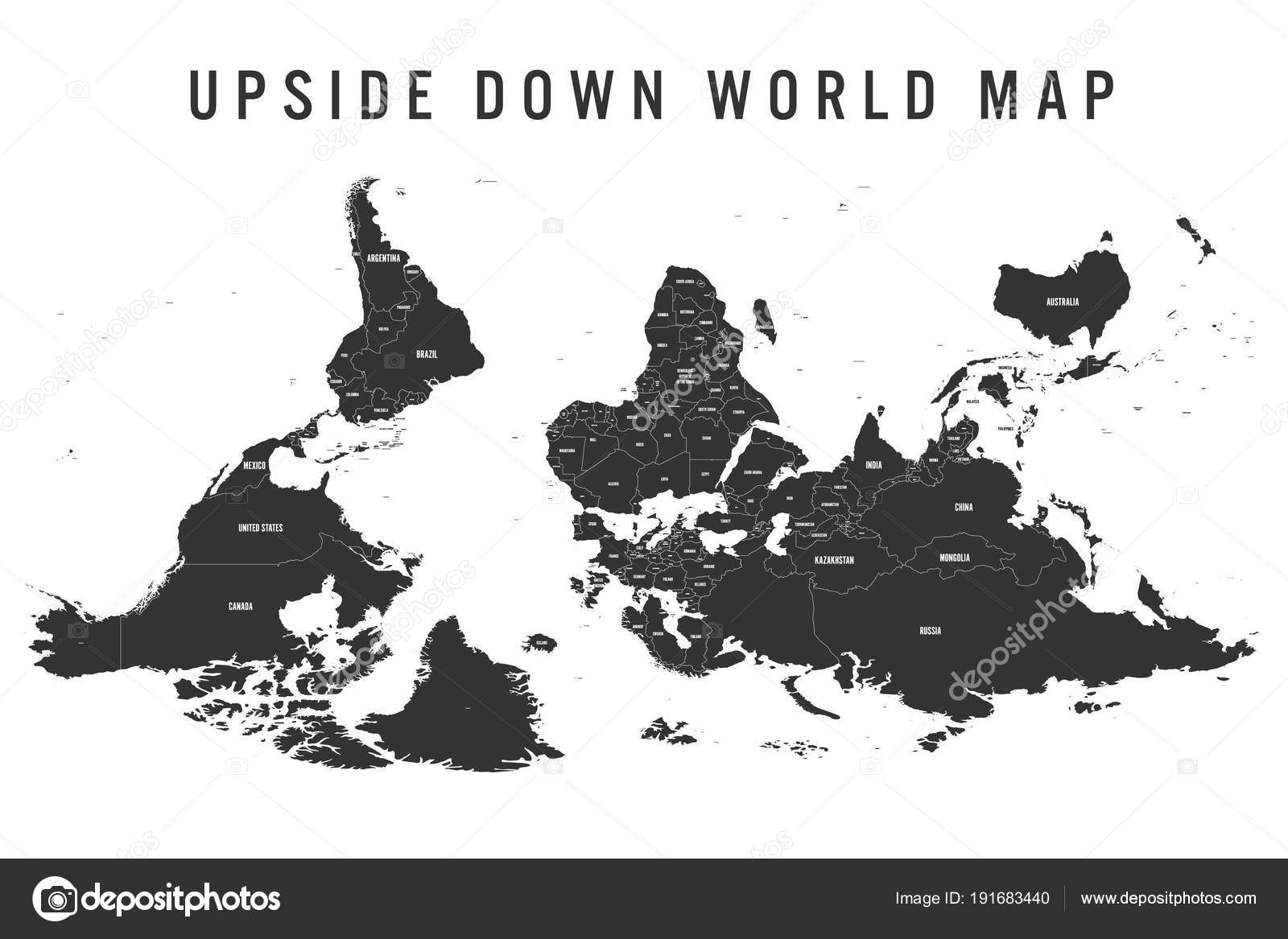 Australian World Map Upside Down