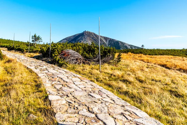 Snezka mountain and ciottoli route in Giant Mounatins, Krkonose National Park, Repubblica Ceca — Foto Stock