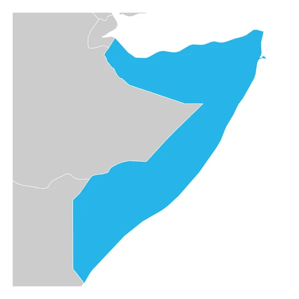 近隣諸国で強調表示されたソマリアグリーンの地図 — ストックベクタ