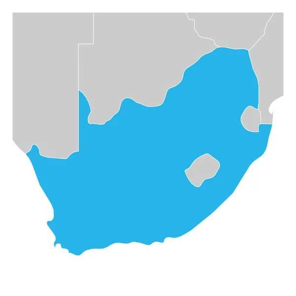 Mapa Jižní Afriky zelená se zvýrazněnou sousedzeměmi — Stockový vektor