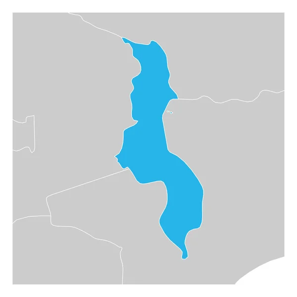 近隣諸国で強調表示されたマラウイグリーンの地図 — ストックベクタ
