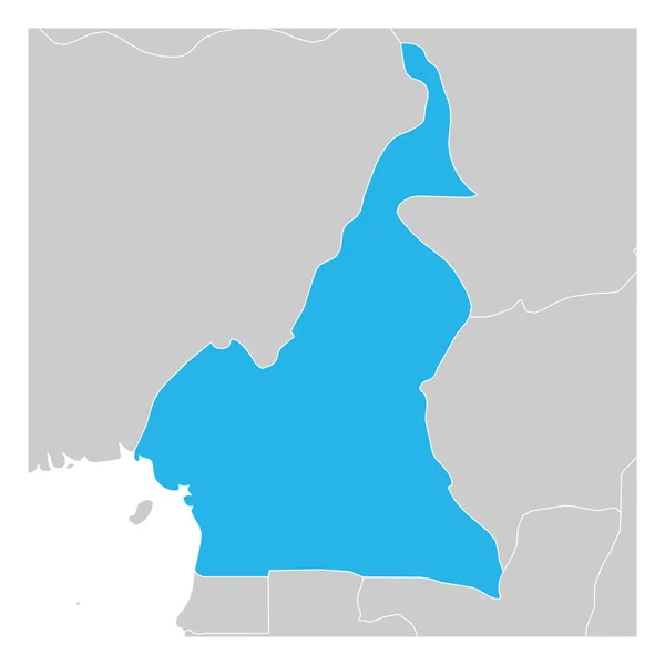 喀麦隆绿色地图与邻国突出显示 — 图库矢量图片
