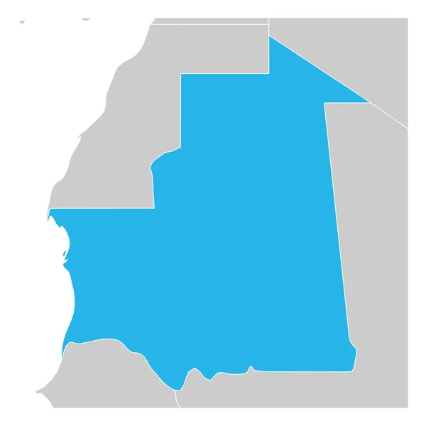 Carte de Mauritanie verte mise en évidence avec les pays voisins — Image vectorielle