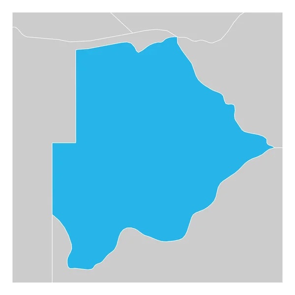 Mappa del Botswana verde evidenziato con i paesi vicini — Vettoriale Stock