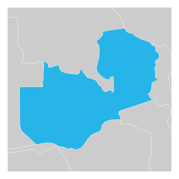 近隣諸国で強調表示されたザンビアグリーンの地図 — ストックベクタ