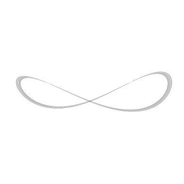 Infinity symbol of multiple thin black lines. Concept of infinite, limitless and endless. Simple flat vector design element clipart