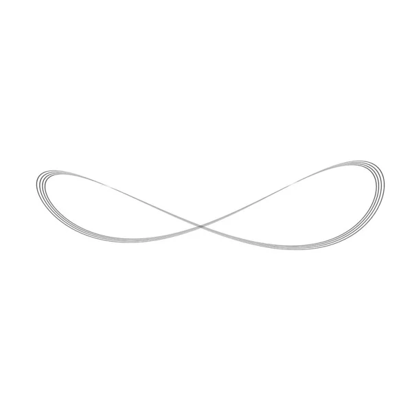 Simbolo infinito di linee nere sottili multiple. Concetto di infinito, illimitato e infinito. Semplice elemento di design vettoriale piatto — Vettoriale Stock