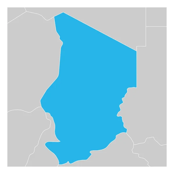 近隣諸国で強調表示されたチャドグリーンの地図 — ストックベクタ