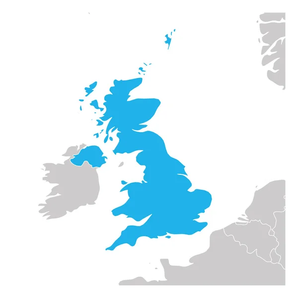 Mapa del Reino Unido de Gran Bretaña e Irlanda del Norte verde resaltado con los países vecinos — Archivo Imágenes Vectoriales