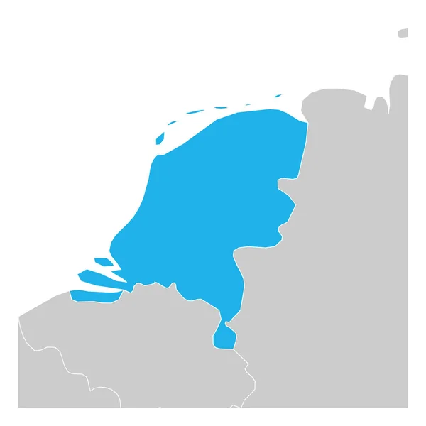 Mapa de Países Bajos verde resaltado con los países vecinos — Archivo Imágenes Vectoriales