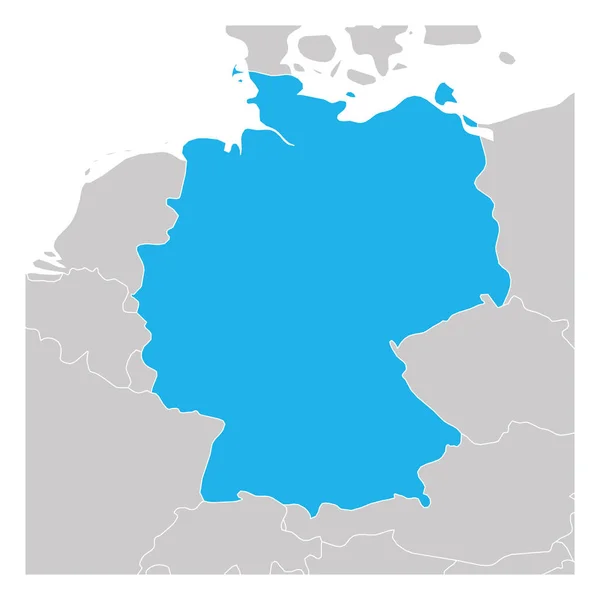 Carte de l'Allemagne verte mise en évidence avec les pays voisins — Image vectorielle