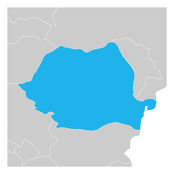 罗马尼亚地图绿色突出显示与邻国 — 图库矢量图片