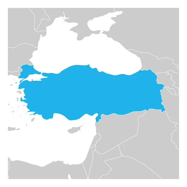 Komşu ülkelerle yeşil Türkiye Haritası ön plana — Stok Vektör