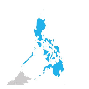 Map of Philippines green highlighted with neighbor countries clipart