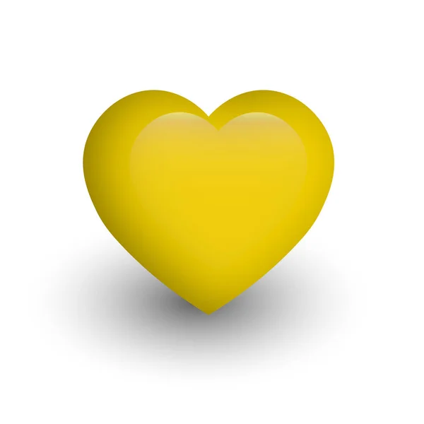 Золотое сердце с глянцевым эффектом. Символ любви и Дня Святого Валентина. 3D-векторная иллюстрация — стоковый вектор