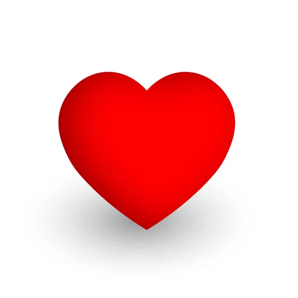 Corazón rojo. Símbolo del amor y del Día de San Valentín. Ilustración vectorial 3D — Vector de stock