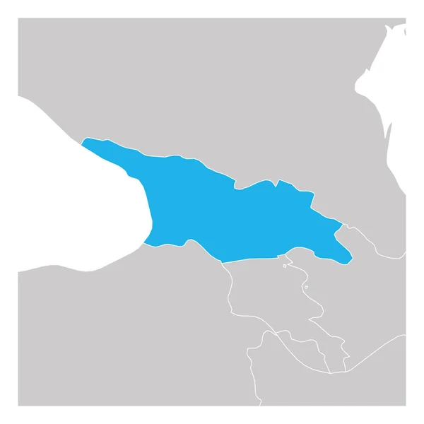 近隣諸国で強調表示されたジョージアグリーンの地図 — ストックベクタ