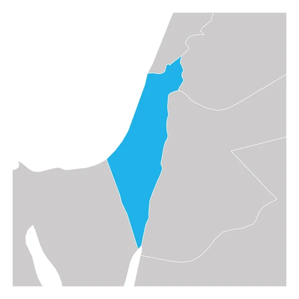 Karta över Israel grön markeras med grannländer — Stock vektor