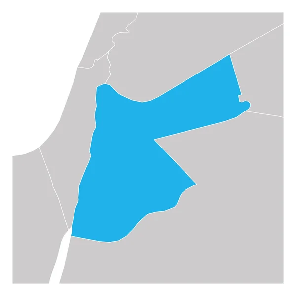 Mapa Jordánska zeleně zvýrazněná sousedskou zemí — Stockový vektor