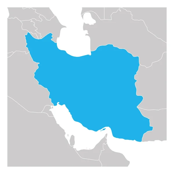 Carte de l'Iran vert mis en évidence avec les pays voisins — Image vectorielle