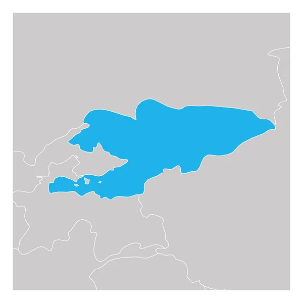 Mappa del Kirghizistan verde evidenziato con i paesi vicini — Vettoriale Stock