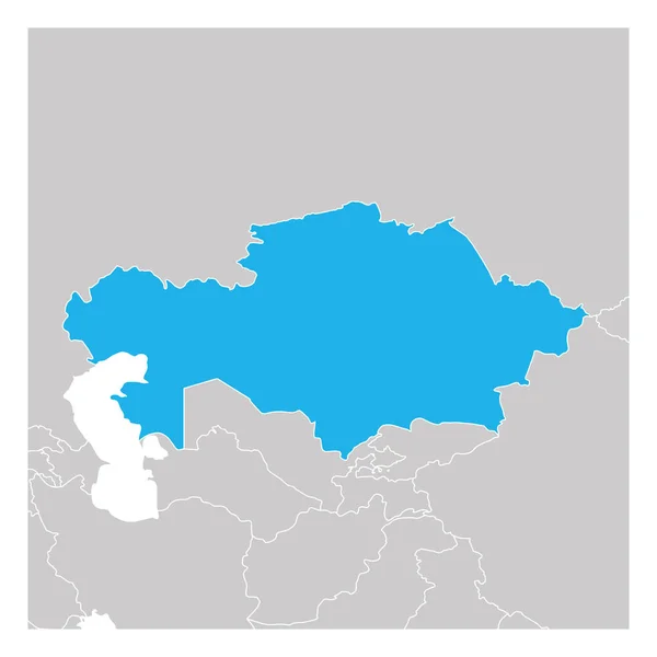 Mapa Kazachstanu Zielona podświetlona z krajami sąsiadującymi — Wektor stockowy