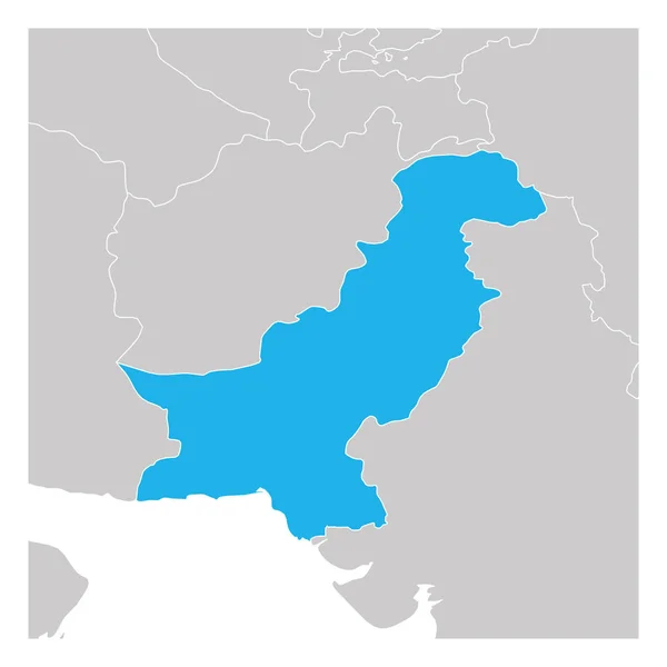 Mapa de Pakistán verde resaltado con los países vecinos — Vector de stock
