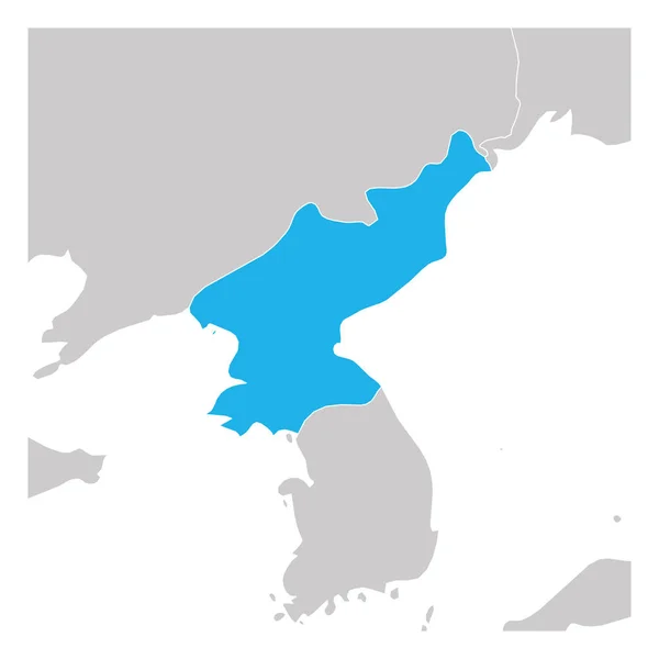 Mappa del verde della Corea del Nord evidenziata con i paesi vicini — Vettoriale Stock