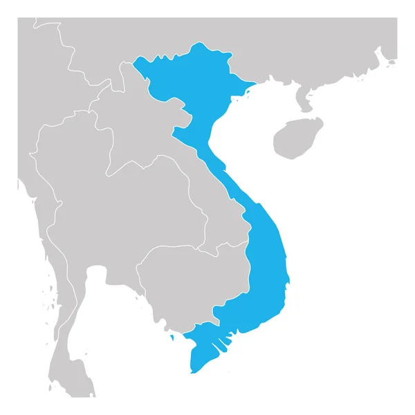 Carte du Vietnam vert mis en évidence avec les pays voisins — Image vectorielle