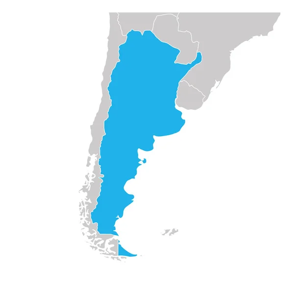 Mapa da Argentina verde destacado com países vizinhos — Vetor de Stock