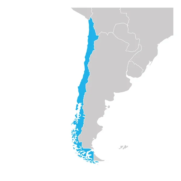 Carte du Chili verte mise en évidence avec les pays voisins — Image vectorielle