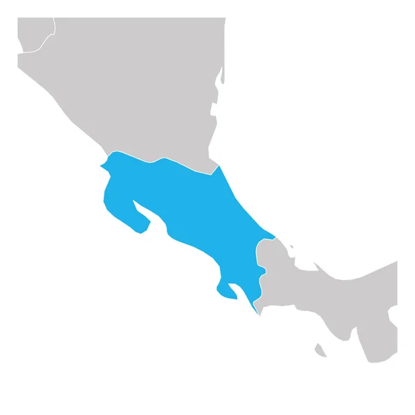 Carte du Costa Rica verte mise en évidence avec les pays voisins — Image vectorielle
