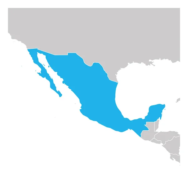 Mapa de México verde resaltado con los países vecinos — Archivo Imágenes Vectoriales