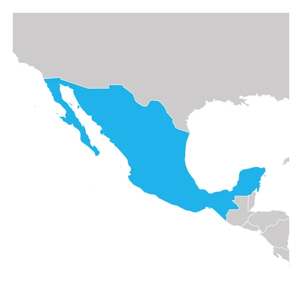 Mapa Meksyku zaznaczona na zielono z krajami sąsiadującymi — Wektor stockowy