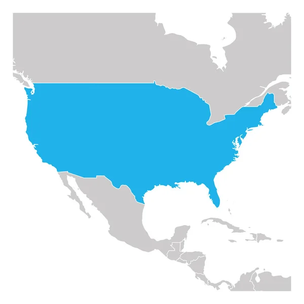 アメリカの地図,アメリカ,緑のハイライト周辺国 — ストックベクタ