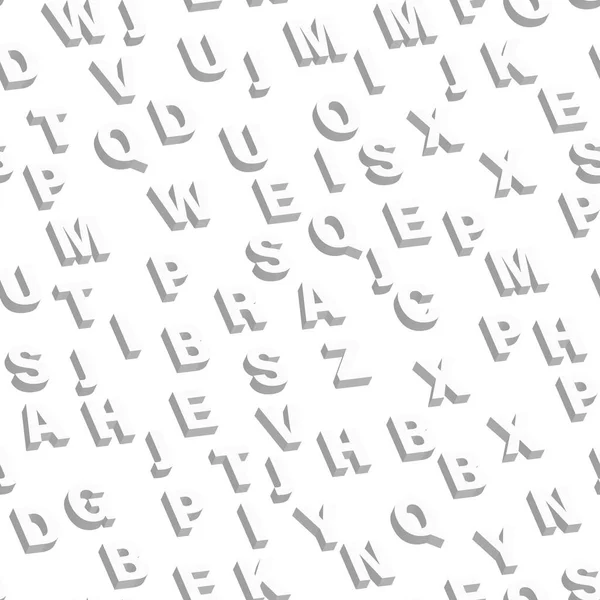 Mosaïque de lettres 3D blanches. Modèle sans couture vectoriel — Image vectorielle