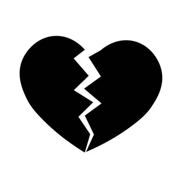 Broken heart icon. Simple flat vector illustration — Stock Vector