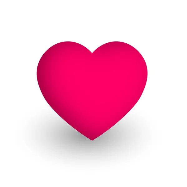 Cuore rosa. Simbolo d'amore e San Valentino. Illustrazione vettoriale 3D — Vettoriale Stock