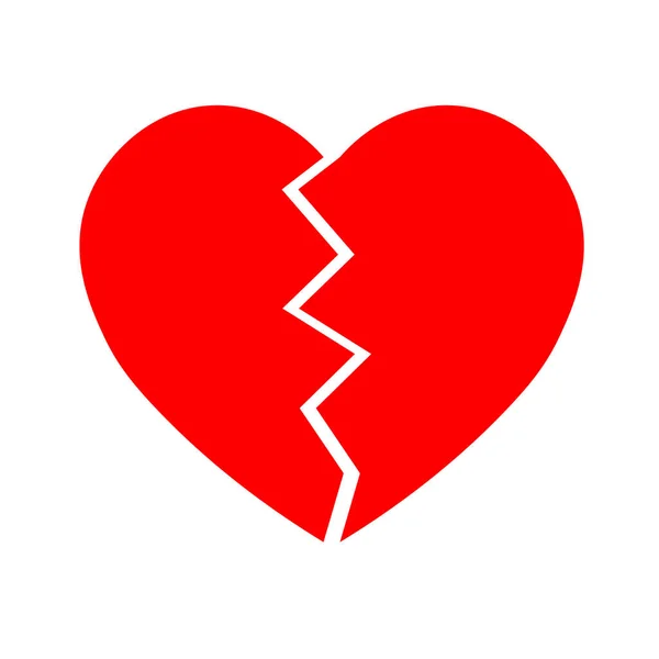 Червоний зламаний значок серця. Проста плоска векторна ілюстрація — стоковий вектор