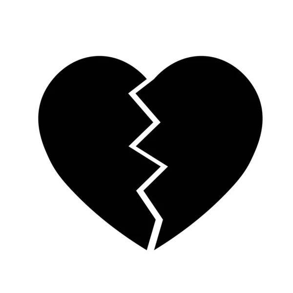 Broken heart icon. Simple flat vector illustration — Stock Vector