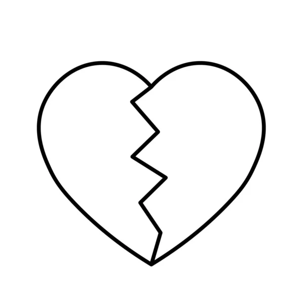 Icono del corazón roto. Ilustración simple vector plano — Vector de stock