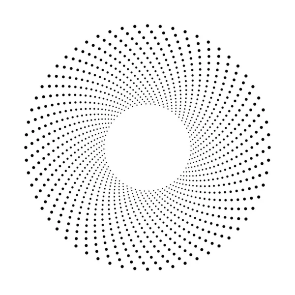 Círculo abstrato de pontos pretos. Efeito de meio-tom. Contexto vetorial design moderno — Vetor de Stock
