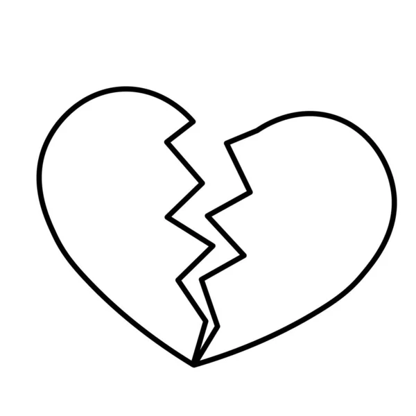 Gebroken hart icoon. Eenvoudige platte vector illustratie — Stockvector
