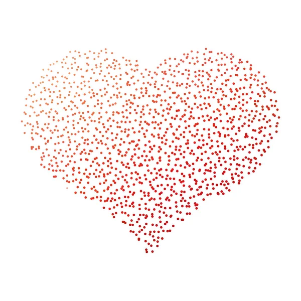 Red dotted heart. Valentine Day theme. Simple halftone gradient vector design — 스톡 벡터