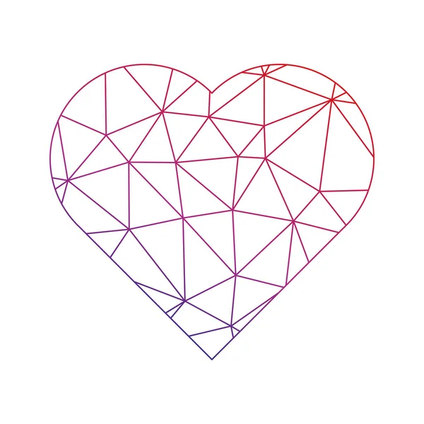 Coração de rede poli baixo. Símbolo de amor e Dia de São Valentim. Ilustração vetorial —  Vetores de Stock