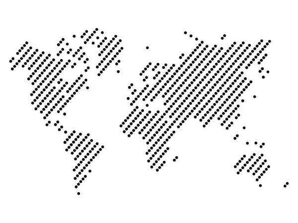 Noktalı Dünya haritası. Yarıton tasarımı. Basit düz vektör çizimi — Stok Vektör