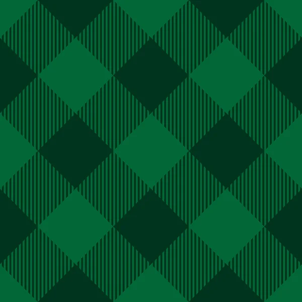 Patrón de madera escocesa en colores verdes. Tema Día de San Patricio. Patrón de vector sin fisuras. Diseño textil vintage simple — Archivo Imágenes Vectoriales