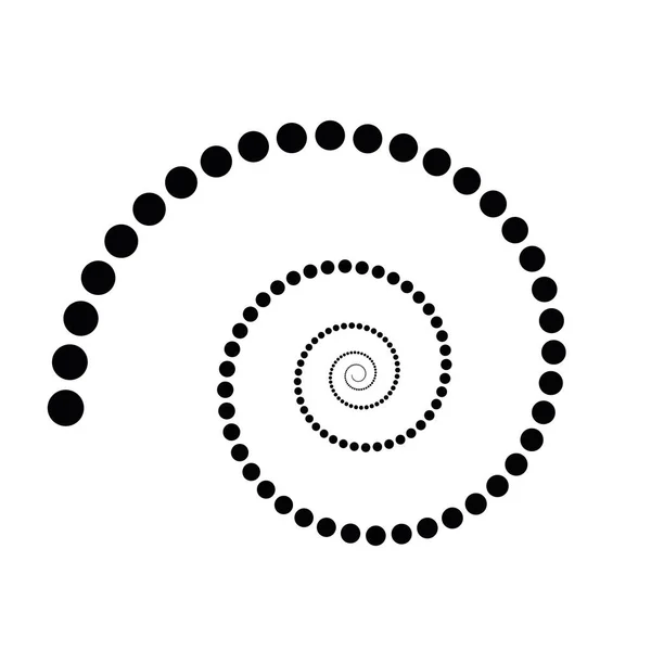 Signatura espiral punteada negra. Elemento de diseño simple vector plano — Archivo Imágenes Vectoriales